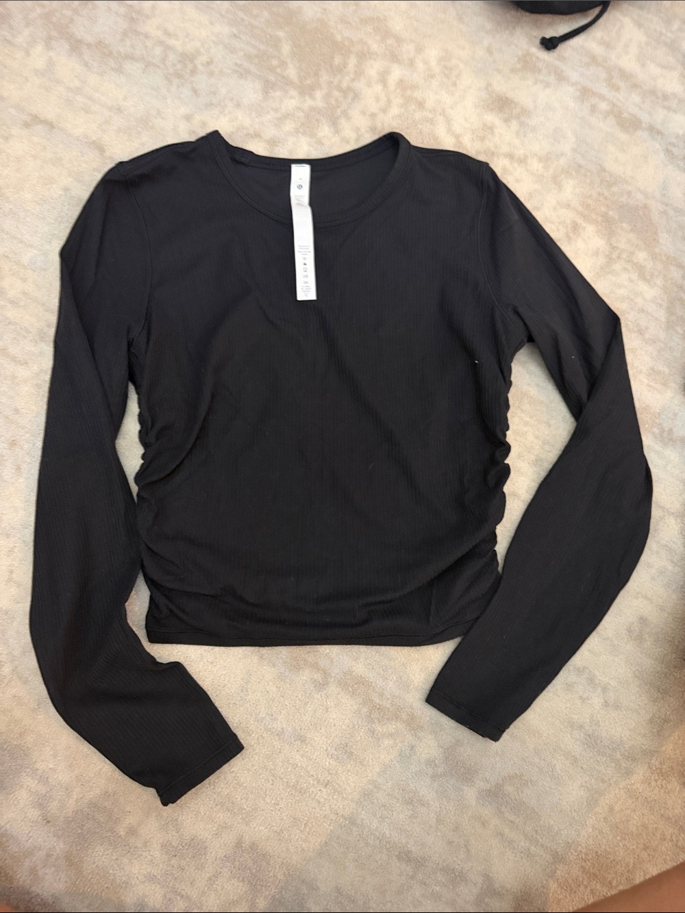 Lululemon Women's Black Long-Sleeve Ribbed Top